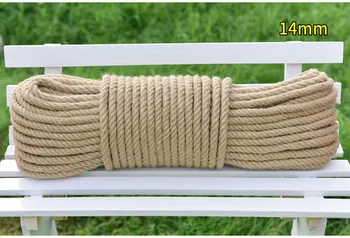 

14MM Natural Twisted String Jute Twine Rope Thick Natural Hemp Cord Rope Cat Stretch