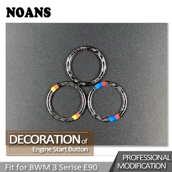 

For BMW 3 Series E90 E92 E93 Z4 E89 Car Styling Stickers Carbon Fiber Center Console Start Stop Engine Ignition Key Rings