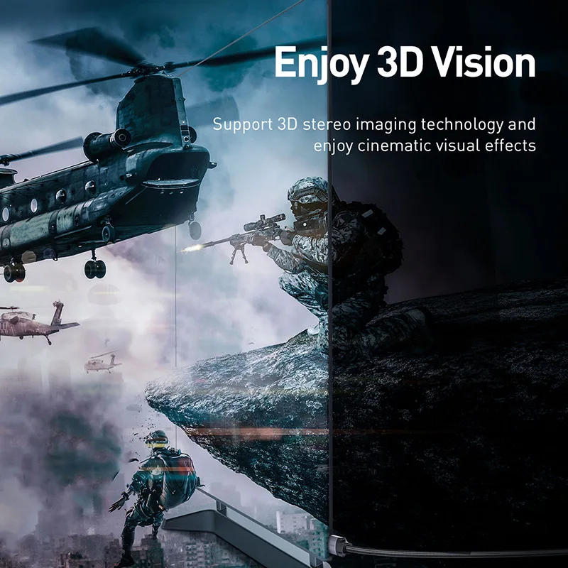 Кабель преобразования Baseus 4K HD в 4K HD 60 Гц для компьютера, телевизора, ноутбука, подключенный проектор, дисплей, HD кабель преобразования сигнала