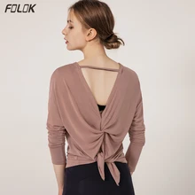 Женские спортивные рубашки, быстросохнущая футболка, открытая спина, спортивная одежда для занятий фитнесом, с длинным рукавом, рубашка для йоги и топ