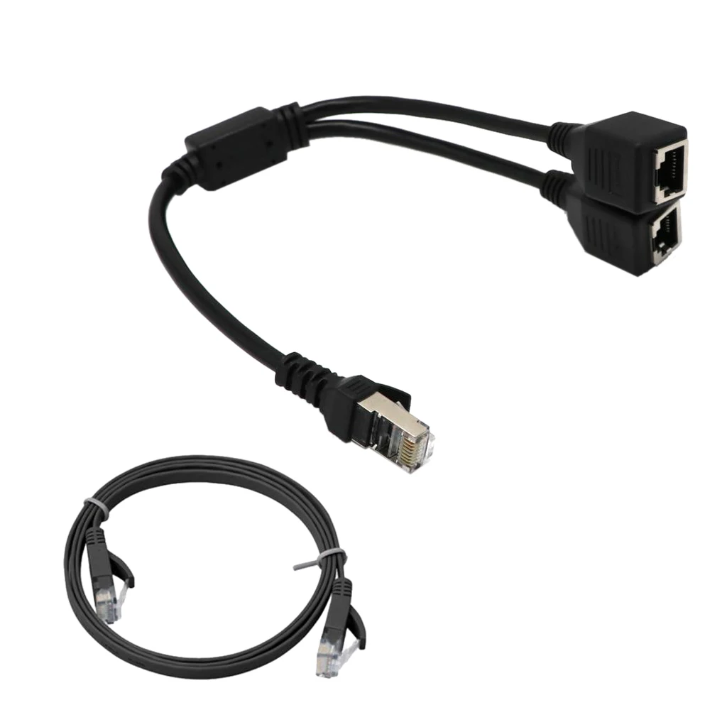 1 To 2 Port RJ45 LAN Ethernet Network Connector Y Splitter Extender Adapter 1 To 2 Port RJ45 LAN Ethernet Network Connector Y Splitter Extender Adapter