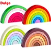 New Kids Montessori  Arch Bridge Rainbow Building Blocks Wooden Toys Baby Early Education Color Cognitive Blocks Toy 1