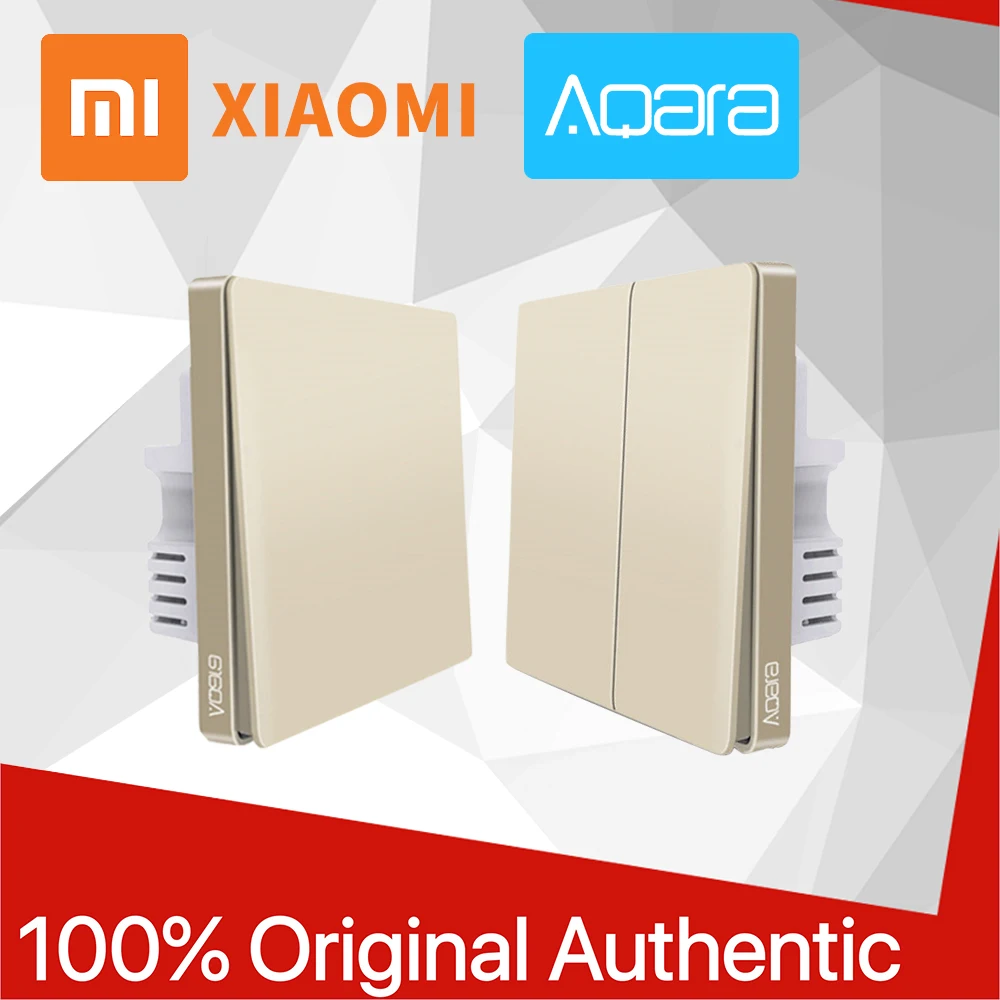 

2019 Newest Original Mijia Aqara Wall Switch Smart Light ZigBee Switches Remote Control Gold Version for apple homekit