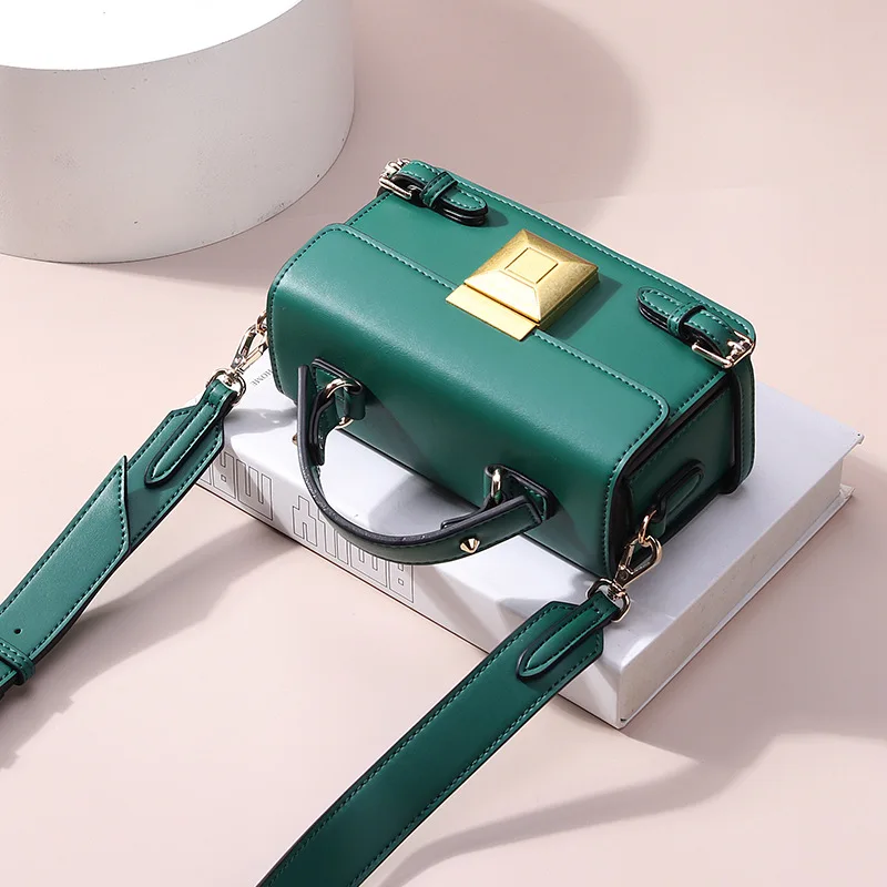 Новая женская сумка из натуральной кожи с маленькими сумками, сумки-мессенджеры - Цвет: Зеленый