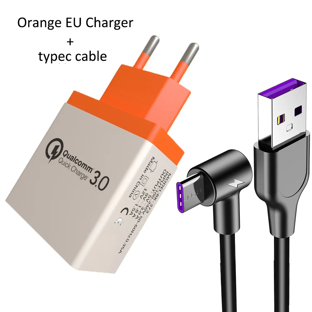 EU Plug Bundle L Тип usb Тип-c кабель 1/2/3 м 5A Быстрый зарядный кабель 90 градусов usb c данных провод кабель для huawei p30 xiaomi телефон - Цвет: EU Plug Bundle