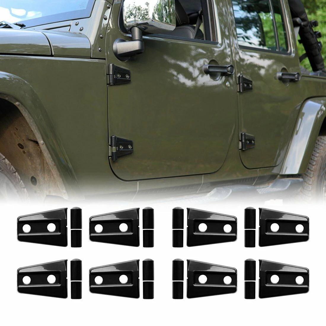 24pcs Black Door Hinge Cover For Jeep Wrangler Jk Jku Unlimited Rubicon 4- door - Interior Mouldings - AliExpress