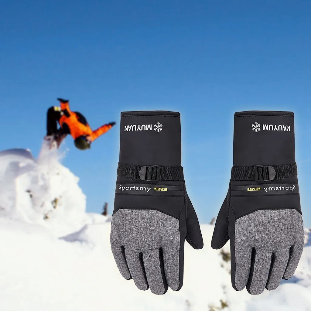 Men Winter Ski Gloves Waterproof Gloves with Touchscreen Function Snowboard Outdoor Motorcycle Windproof Thicken Ski Gloves#PYF