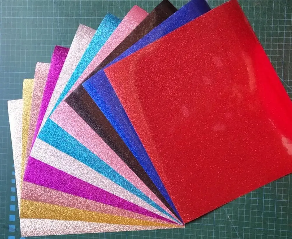 10 sheets 25cmx30cm Glitter vinyl for heat transfer press cutting plotter | Дом и сад