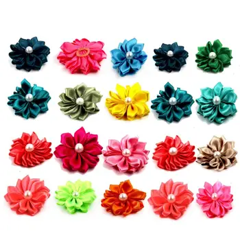

20PCS Cute Small Dog Hair Bowknot Flower Imitation Pearl Topknot Pet Hair Decor