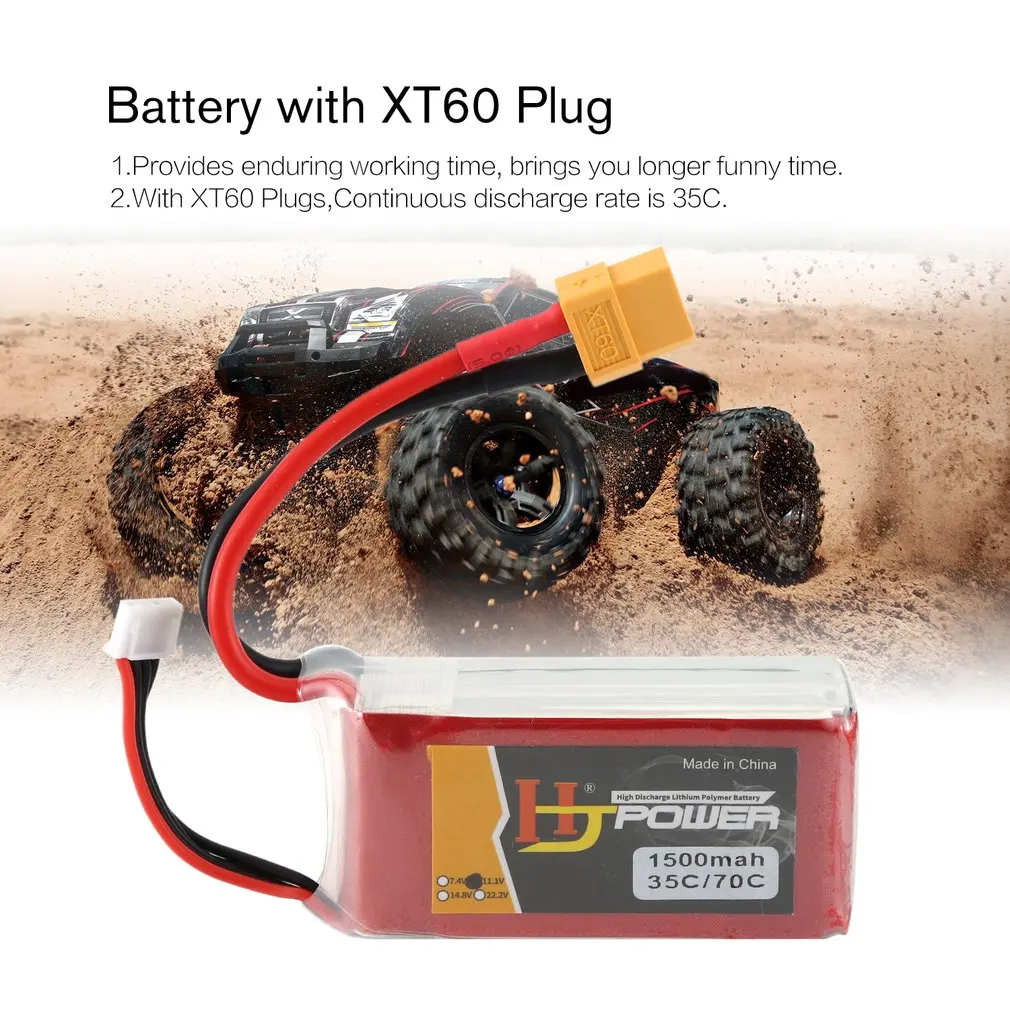 HJ 11,1 V 1500MAH 35C 3S Lipo батарея XT60 вилка перезаряжаемая для RC гоночный Дрон вертолет модель автомобиля лодки