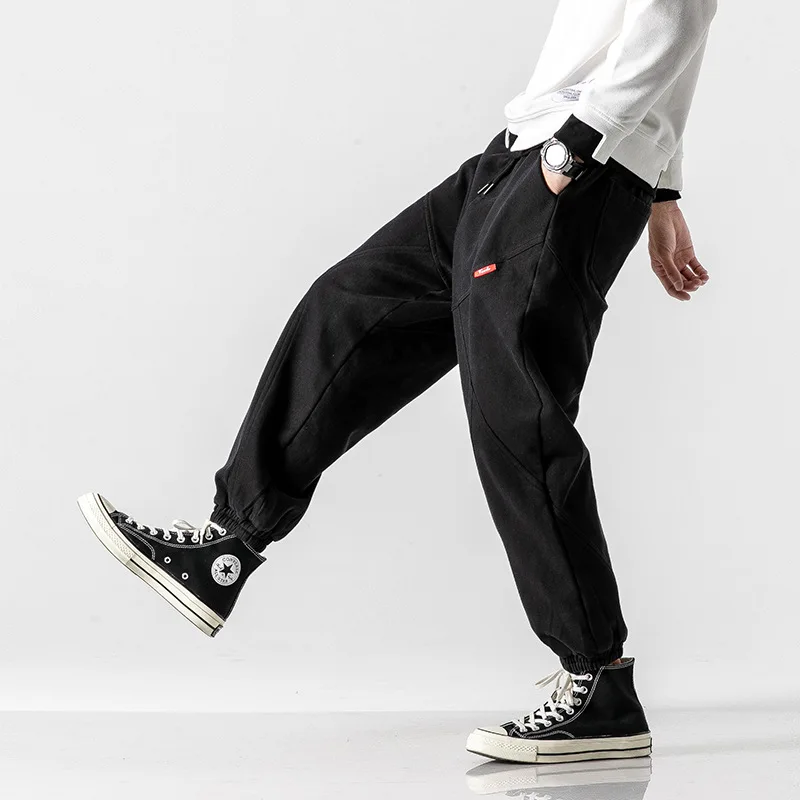 

Yi dao Vintage 2019 Winter New Style Simple Versatile Solid Color Casual Pants Loose-Fit Brushed And Thick Harem Ankle Banded Pa