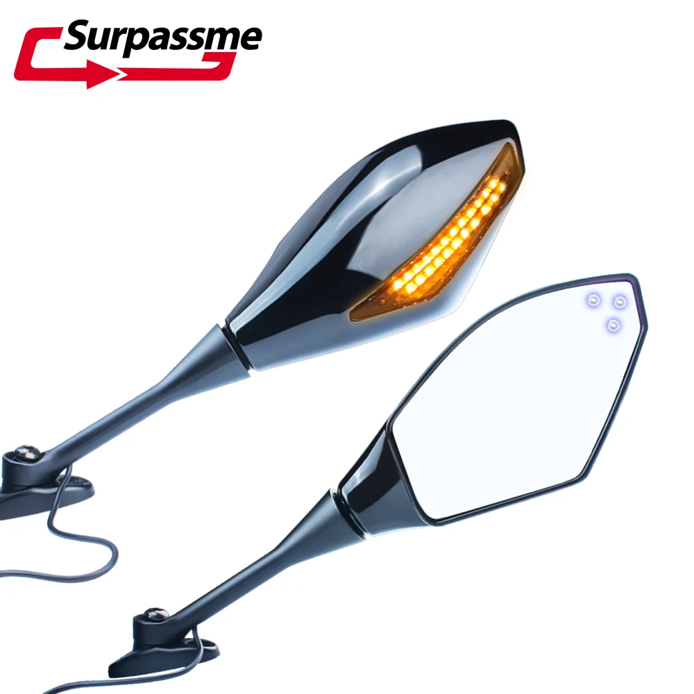 For Suzuki GSXR 1000 K6 K7 GSX 600 F 650F Motorcycle LED Turn Lights Rearview Mirrors Turn Signal Side Rear View Mirrors