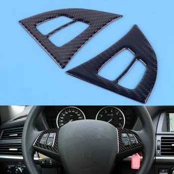 

CITALL 2Pcs Waterproof Carbon Fiber Auto Steering Wheel Switch Button Trim Cover for BMW X5 E70 2008 2009 2010 2011 2012 2013