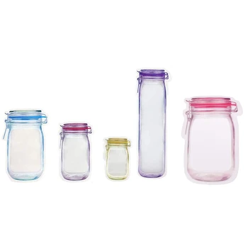 

24 Pack Mason Bags Jar Bottles Zipper Bag & 30 Pieces 19.5 x 13.7CM Portable Household Mason Jar Lock Bag