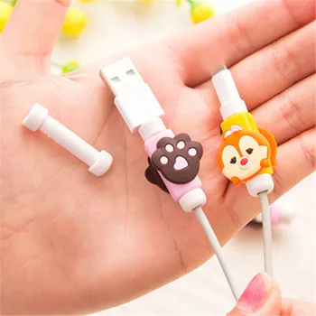 

2 Sets/lot Cartoon Paw Charger Cable Protector Kawaii Stationary Office Usb Cable Organizer Winder Wire Holder Desk Accessories