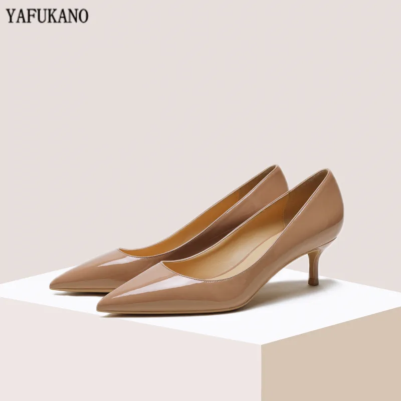 Zapatos de tacón medio de 5 Cm para mujer, tacones altos de charol,  puntiagudos, sexys, para oficina, boda, talla 34 43|Zapatos de tacón de  mujer| - AliExpress