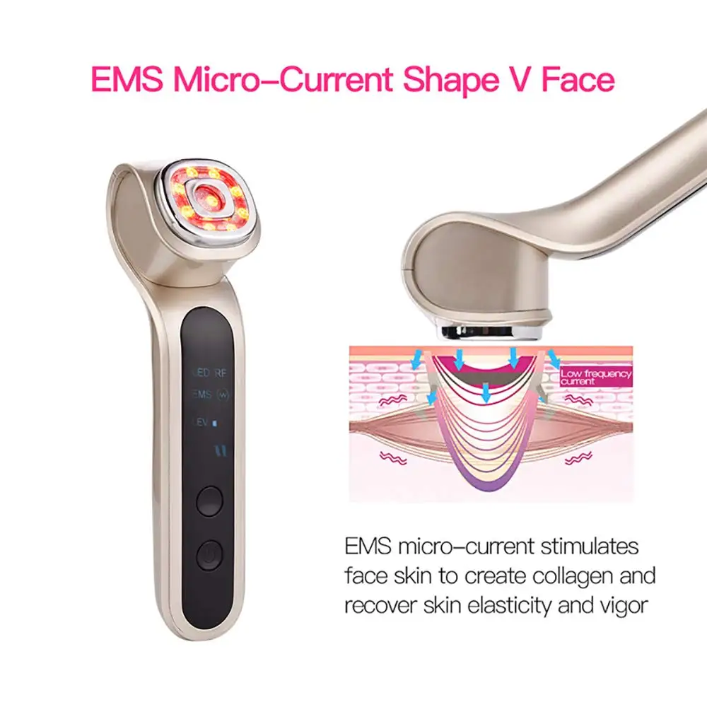  Face Skin EMS Mesotherapy Electroporation RF Radio Frequency Facial LED Photon Skin Care Device Fac - 4000135781576