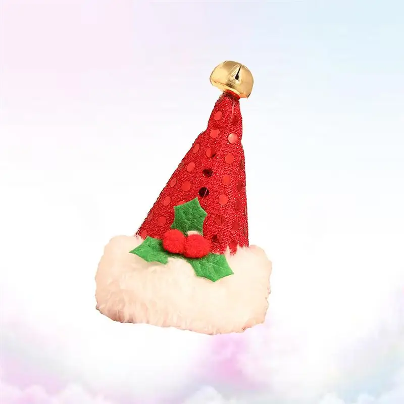 2Pcs Christmas Hat Shaped Hair Clips Decorative Performance Navidad Gift Christmas Decorations For Home Natal Santa Hat