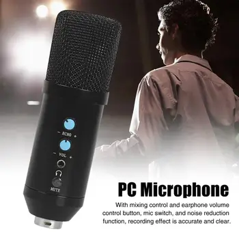 

Laptop Live Streaming For Computer USB Microphone Condenser With Headphone Jack