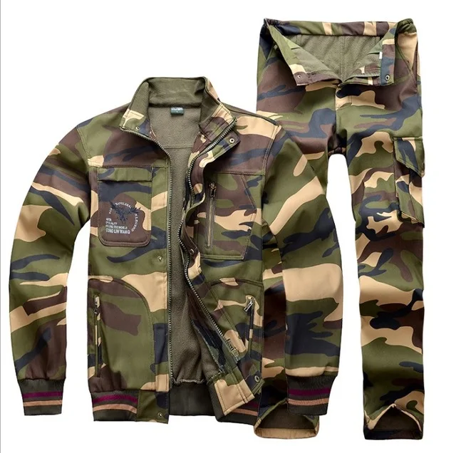 

Professional Outdoor Breathable Hunting Clothes Winter Men Fleece warm windproof Camouflage Hunting training Jacket pant Suits