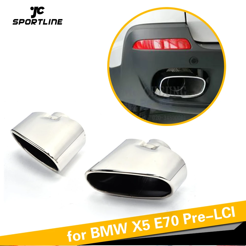 Stainless Steel Car Exhaust Tips Muffler Pipes For Bmw X5 E70 Prelci 2007 2008 2009 2pcs/set