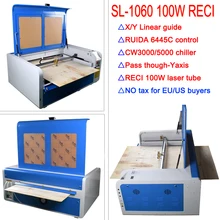 Upgrade Laser CNC 1060 engraver machine RECI 100W co2 laser engraving cutting machine RD6445C X/Y linear guide NO TAX for EU