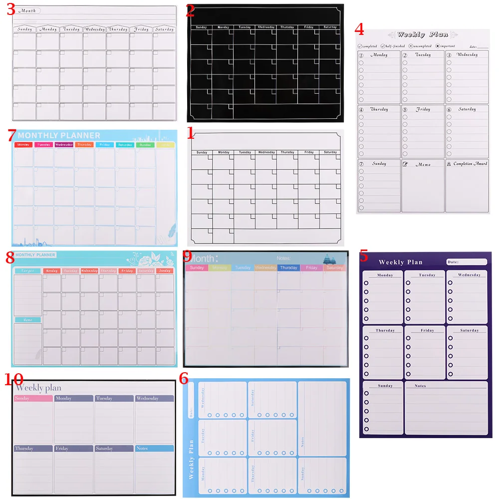 Магнитная доска A3 для месяцев и недель стираемый календарь стираемая сообщений