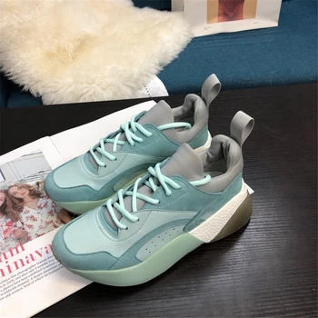 

Spring Autumn Genuine Leather Women's Shoes Female Mixed Color Casual Sneakers Breathable Mesh Comfortable Sport Shoes 35-40