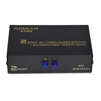 

2 Port AV RCA Switch 2 in 1 out Composite Video L/R Selector Box for DVD Player WXTB