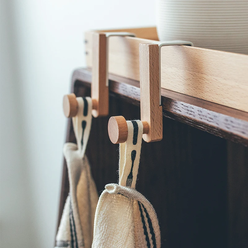 북유럽 매달려 클립 후크 일본 프랑스어 나무 옷 모자 문 서랍 클립 랙 후크 크로 셰 뜨개질 주최자 수건 홀더 홈 장식