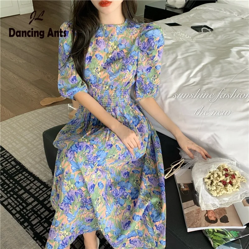 Винтажное длинное платье с цветочным принтом элегантные облегающие платья во