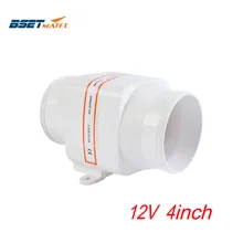 12 В 4 дюйма InLine воздуходувка лодка Трюмный двигатель камбуз морской кабина вентиляционный вентилятор воздушный экстрактор вытяжной вентилятор RV Vent
