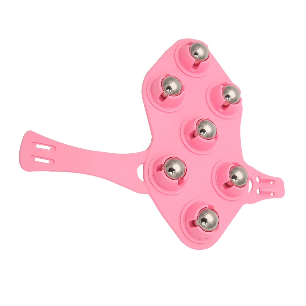 

Body Massage Glove Multi-Functional Systemic Rubber Palm Shape Massager With 360 Degree 7PCS Steel Rolling Balls Random A35