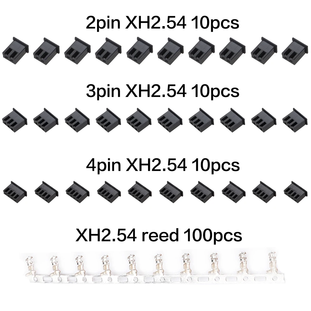 XCR3D 3D Printer Parts XH2.54 Black and White Terminal 2pin 3pin 4pin Interval 2.54mm Cable Connector Metal Reed Accessories