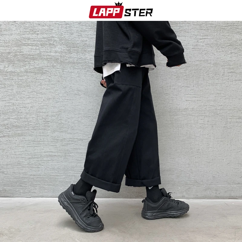 Harem Pants Trousers Joggers Wide-Leg LAPPSTER Black Japan-Style Men Korean Fashions