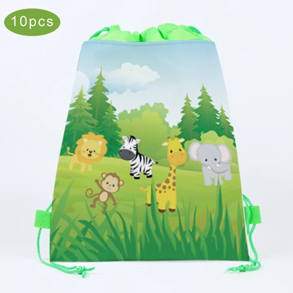 10 шт. игр тема джунгли вечерние подарки сумки 34X27cm конфеты зеленый сафари