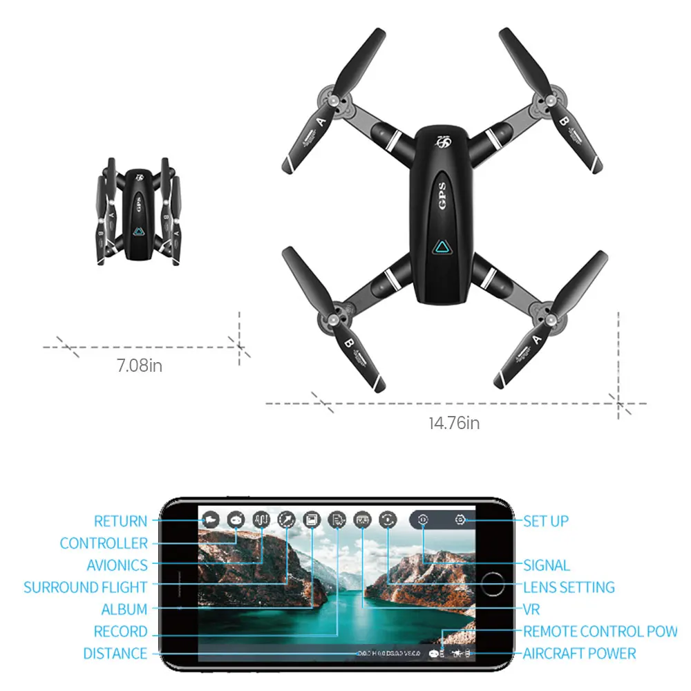 Камеры для Дронов 5G gps wifi FPV Квадрокоптер с 1080P HD широкоугольной камерой складной удерживающий высоту прочный Радиоуправляемый Дрон