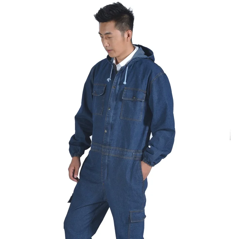 데님 작업 청바지 Coverall 작업복 데님 작업복 남성 여성 정비공 공장 용접 정장 작업복