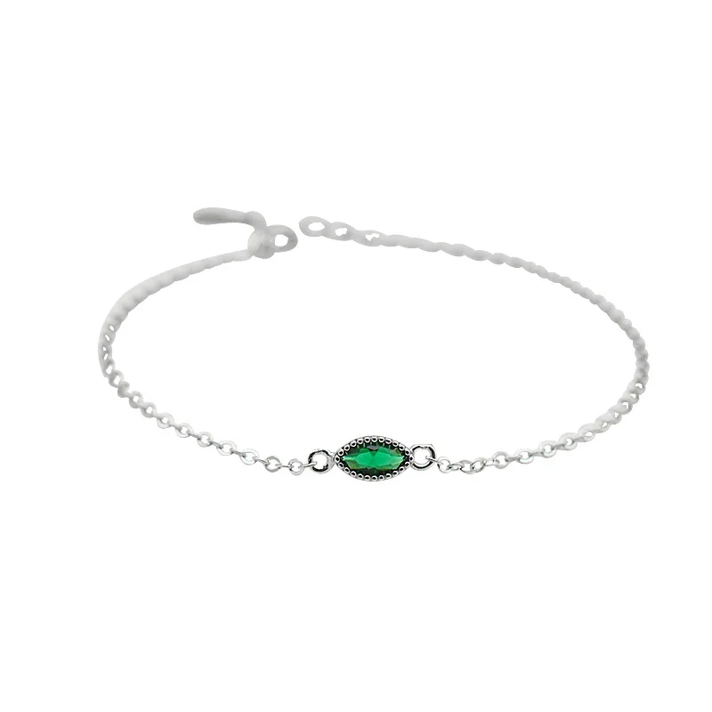 Silvology 925 серебро оливковый зеленый цирконий браслеты для женщин тонкая цепочка Роскошные браслеты 925 ювелирные изделия дружбы для девочек