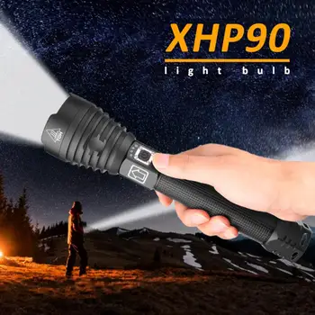 

XHP90 LED Flashlight USB Rechargeable Most Powerful LED Flashlight Torch Flashlight Set with 2*18650 or 2*26650 battery