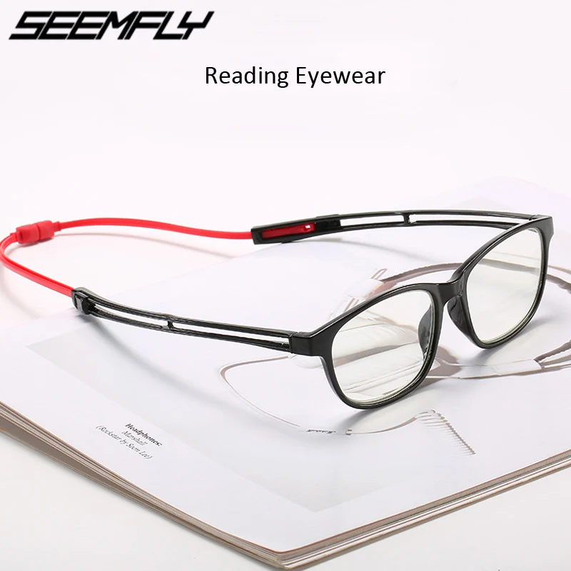 

Seemfly Blue Light Blocking Glasses Magnetic Reading Glasses Portable Hanging Neck Eyewear Women Men Magnet Eyeglasses Unisex