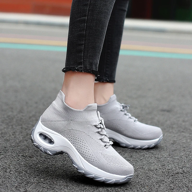 High Quality Woman Shoes Platform Shoes Women Fashion Sneakers Casual Flats Ladies Air Cushion Run Shoes Female Student Trainers
