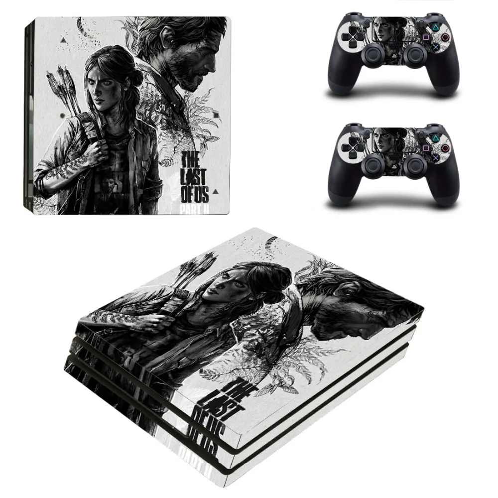Черный Последний из нас часть 2 PS4 Pro наклейка для кожи виниловая наклейка для sony Playstation 4 консоль и 2 контроллера PS4 Pro наклейка для кожи - Цвет: Черный