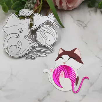 

Wool Cat Metal Cutting Dies Stencil Scrapbooking DIY Album Stamp Paper Card Embossing Decor Craft New Dies for 2020