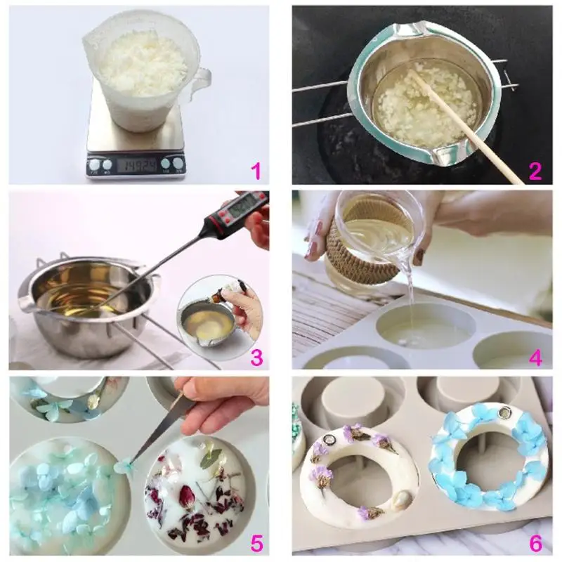 DIY силиконовая ароматерапия из свечей воска Форма Мыла форма «цветы» глина ремесла