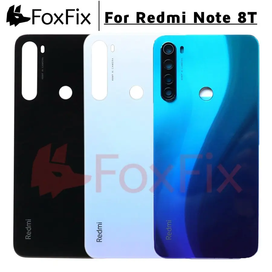 Задняя стеклянная панель для Xiaomi Redmi Note 8T Крышка батарейного отсека задний корпус