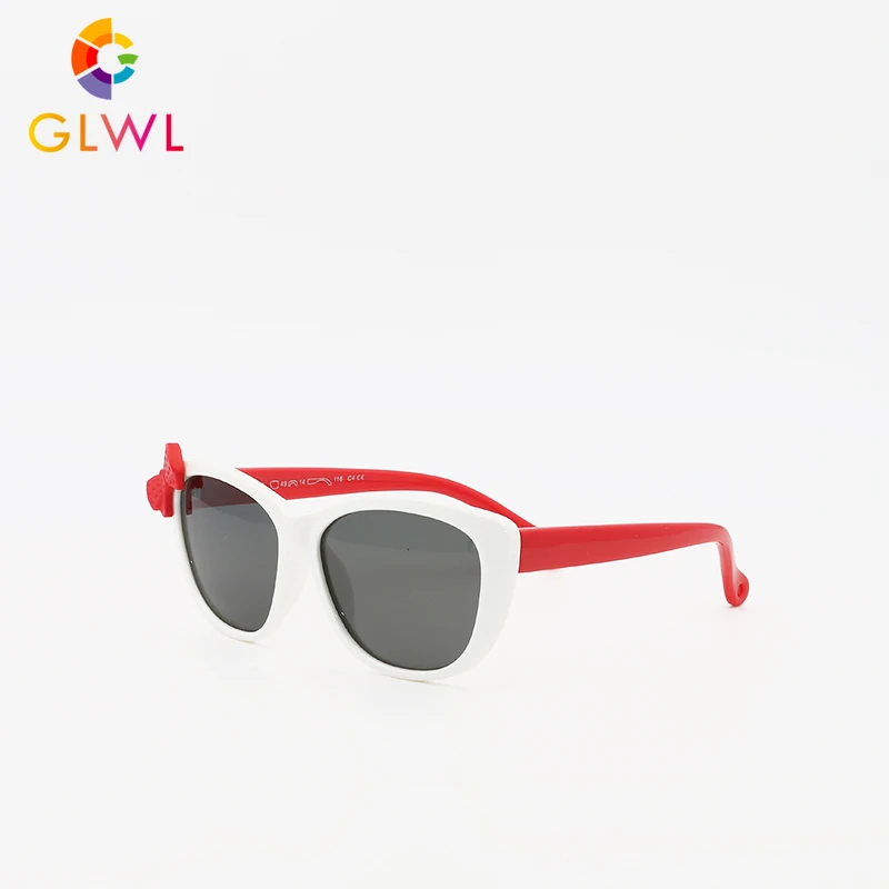 GLWL, детские очки, PC, защита от ультрафиолета, квадратные очки, оправа, поляризационные солнцезащитные очки, для мальчиков и девочек, силиконовые очки, модные, высокое качество - Цвет линз: GLWL1909-4C