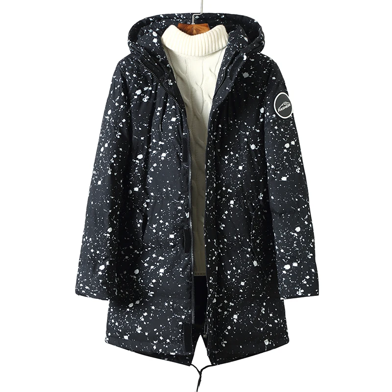 8XL 7XL nuevas chaquetas de ropa de negocios largo grueso abrigo de invierno para hombre Parka sólida moda abrigo ropa de abrigo