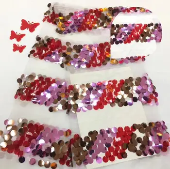 

High Quality ZH-9661 french lace fabric Fancy Pattern Paillette Mesh Lace Fabric