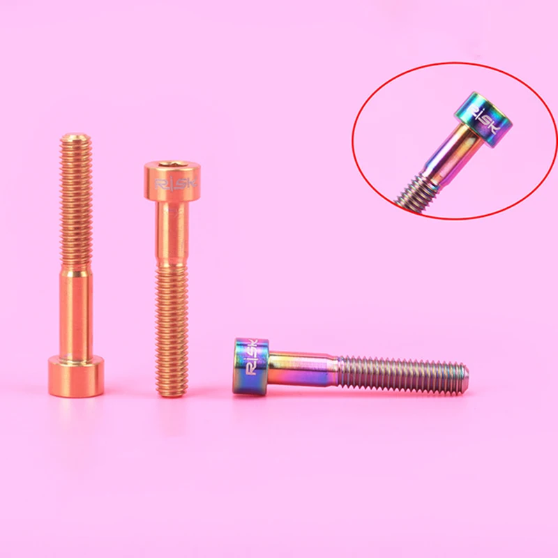 RISK M6x30mm титановый велосипедный болт для гарнитуры, велосипедный шток, верхняя крышка, винт для горного велосипеда M6x30mm, разноцветный
